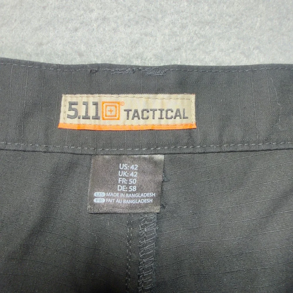 5.11‎ Tactical Mens Black Ripstop Cargo Shorts 42x10 Elastic Waist Multi-Pocket
